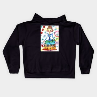 woman with cow ears Kids Hoodie